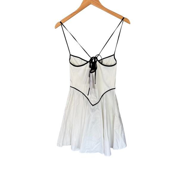 Helsa Stretch Cotton Sateen Bustier Mini Dress White Size Small NWT - Picture 4 of 9